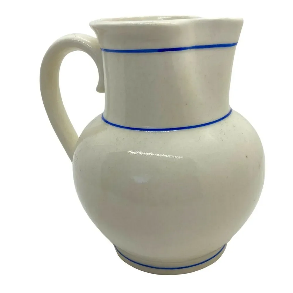 Floral Czech Jug Vase W/ Handle Vtg Multicolor Porcelain Decorative Open 5.5